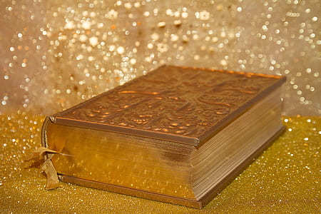 Bible on gold surface thumbnail