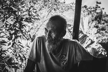 grey-scale photo of man thumbnail
