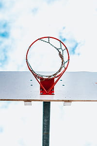 red and white basketball hoop thumbnail