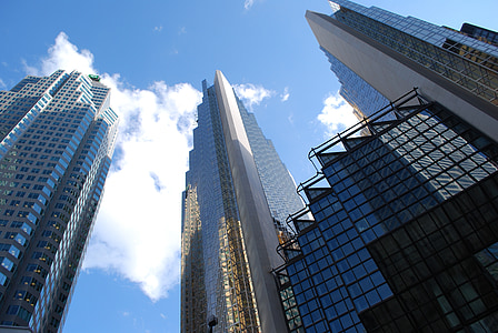 worm's eye view photography of city buildings thumbnail