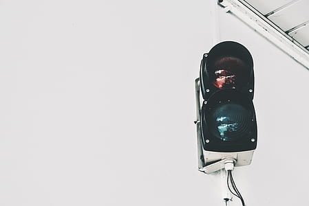 white framed traffic light turned-off thumbnail