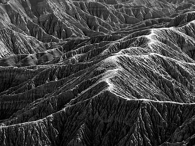 grayscale aerial photography of mountain thumbnail