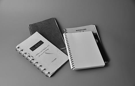 White Notebook on White and Black Book thumbnail
