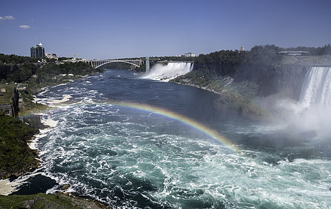 Rainbow forming at Niagara Falls, Ontario, Canada thumbnail