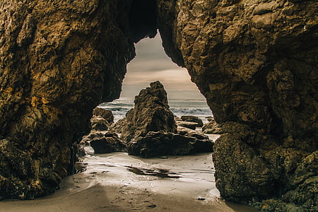 landscape photo of rock formation near body of water thumbnail
