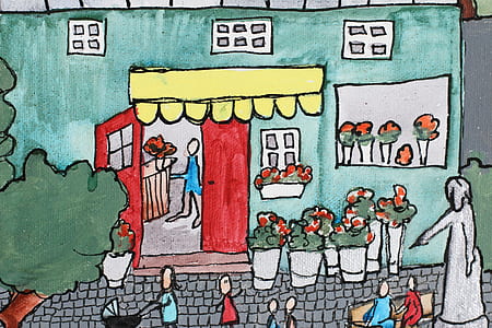 sketch of house and garden thumbnail