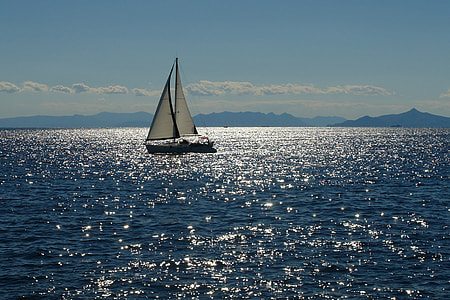 white and black boat sailing the sea during daytime thumbnail