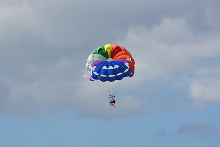 person on the parachute in mid-air thumbnail