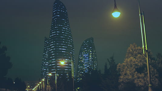 Low-angle Photography of Building at Night thumbnail
