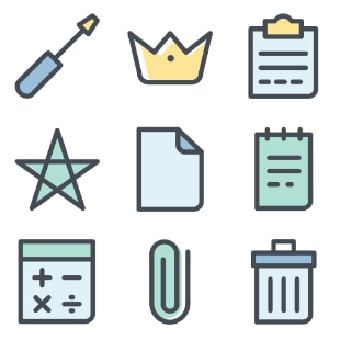 General Office svg vector icon sets