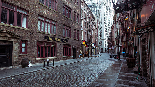 concrete way in between buildings thumbnail