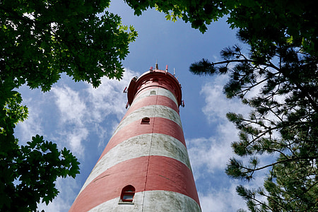 worm's eye view of lighthouse thumbnail
