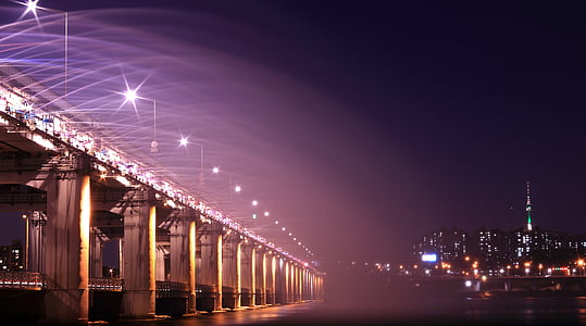 lighted bridge during daytime thumbnail