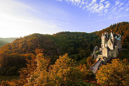 white and gray concrete castle in the middle of forest during daytime thumbnail