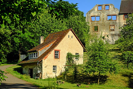 beige house beside green trees thumbnail