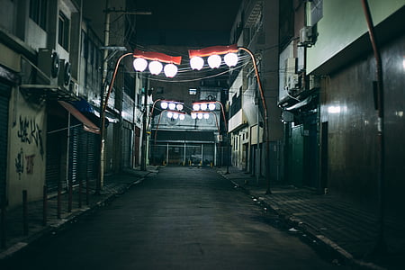 street lights in alley thumbnail