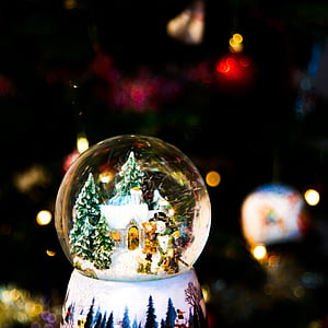 selected-focus photo of clear glass snow globe thumbnail