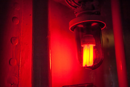 Close-up shot of on old red light at Chatham Dockyard in Kent, Southern England. Image captured with a Canon 5D DSLR thumbnail
