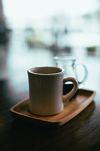 white ceramic mug on brown wooden tray thumbnail