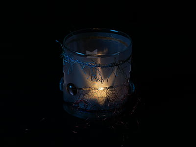 tealight, candle, darkness, glass, windlight, deco thumbnail
