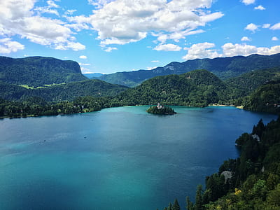 landscape photo of body of water surround by trees and mountain thumbnail
