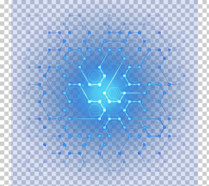 Poster Designer , Digital Technology Digital hexagon light effect, blue and teal illustration PNG clipart