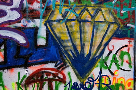 multicolored diamond wall graffiti thumbnail