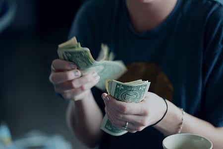 human holding US dollar banknotes thumbnail