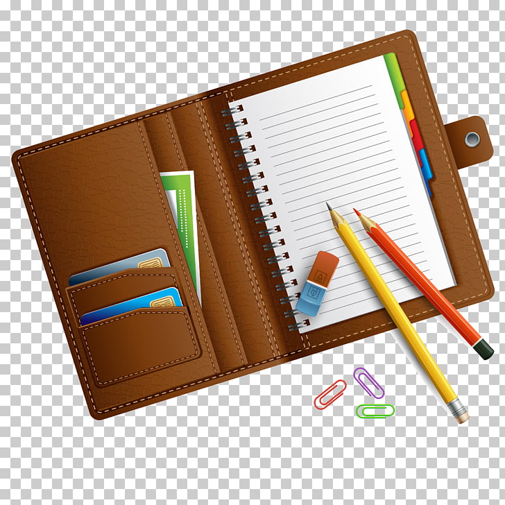 Paper Notebook Pen Office supplies u0411u043bu043eu043au043du043eu0442, notebook, brown leather wallet illustration PNG clipart