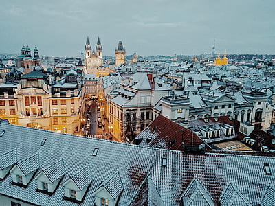 areal view photography of city during night time thumbnail
