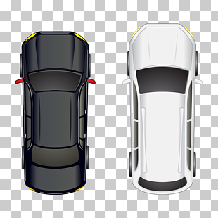 Car Automobile roof, top view,Plan view, two black and white vehicles illustration PNG clipart