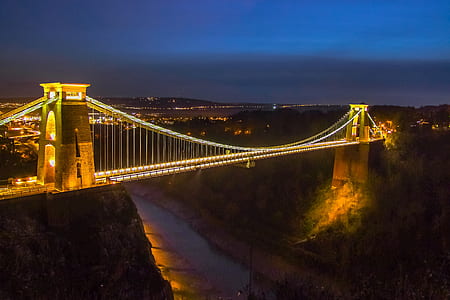 bridge with lights during night time photography thumbnail