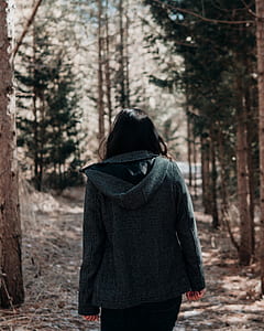 person wearing gray hooded jacket thumbnail