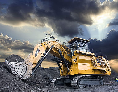 yellow and black backhoe thumbnail