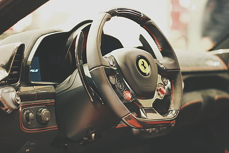 closeup photo of Ferrrari steering wheel thumbnail