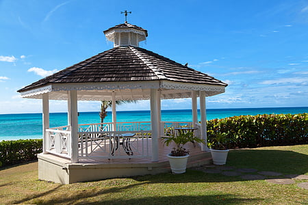 white and brown gazebo thumbnail