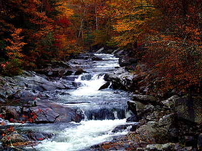 low-angle photography of 3-tier water falls thumbnail