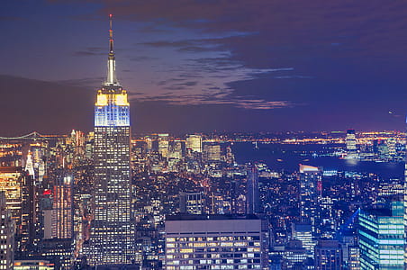 Night View Of Empire State Building, Manhattan, New York City thumbnail