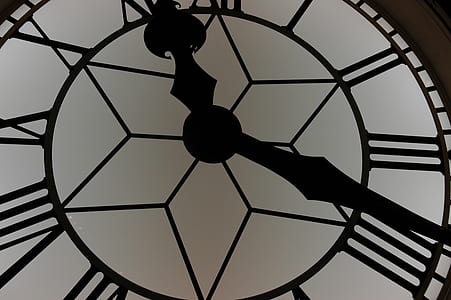 white and black analog wall clock close-up photo displaying 11:19 thumbnail
