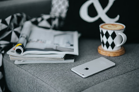 Resting with magazines and cup of coffee thumbnail