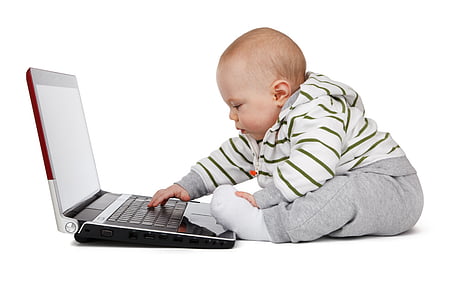 baby using laptop computer thumbnail