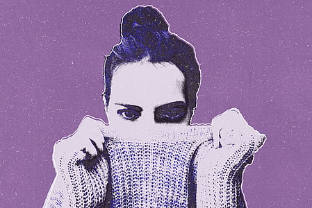 grayscale photo of a woman holding her shirt thumbnail