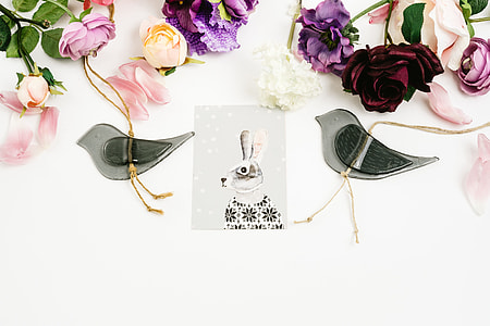 Styled Background with Rabbit and birds thumbnail