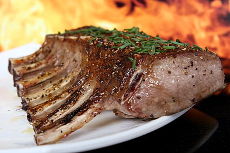 grilled food on white ceramic plate thumbnail