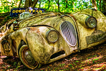classic gold vehicle near green leaf tree thumbnail