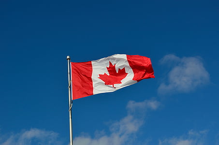 Canada flag under the blue sky during daytime thumbnail