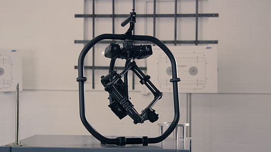 black steel rack on table thumbnail