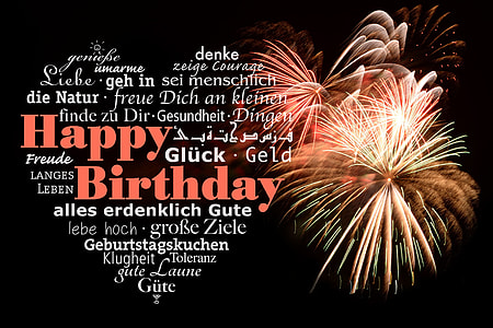 Happy Birthday quote heart and fireworks thumbnail