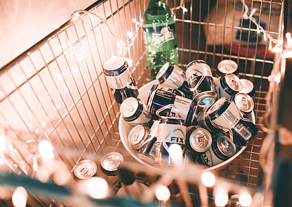 Fix beer cans inside gray shopping cart thumbnail