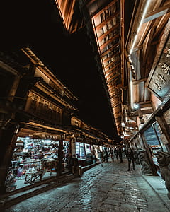 high-saturated photography of China marketplace by night thumbnail